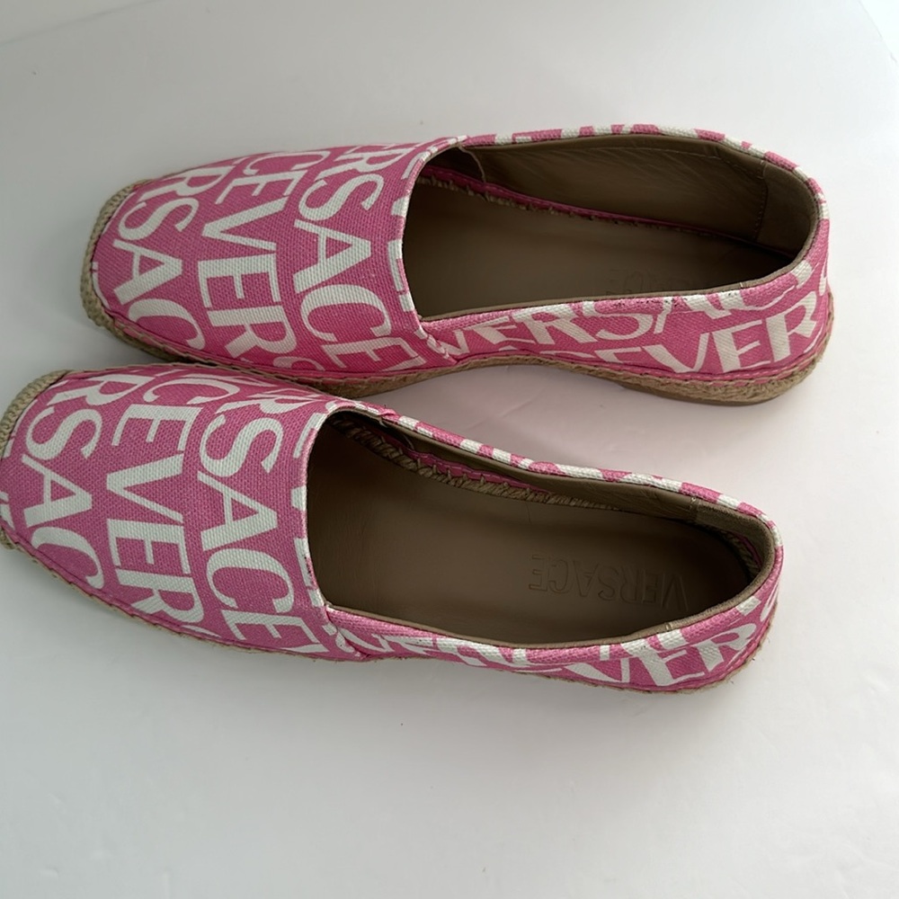 New Authentic VERSACE Espadrilles Rosado Versace La Greca Signature - Picture 13 of 15